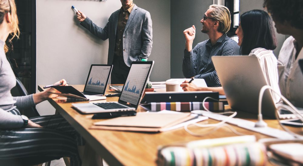 group-diverse-people-having-business-meeting business growth